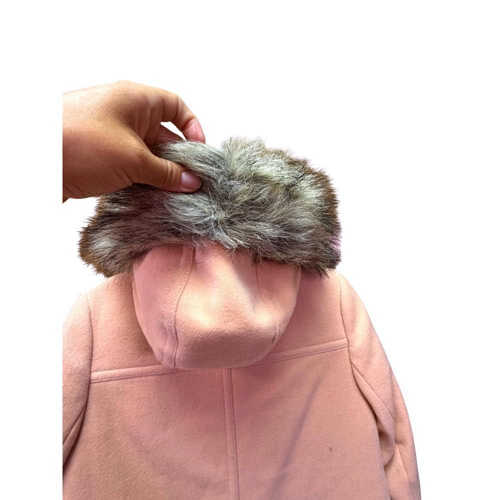 NWT J.Crew Chateau Parka Peach Wool Blend Faux Fur Hood Coat E3931 Size 0 - Picture 5 of 7
